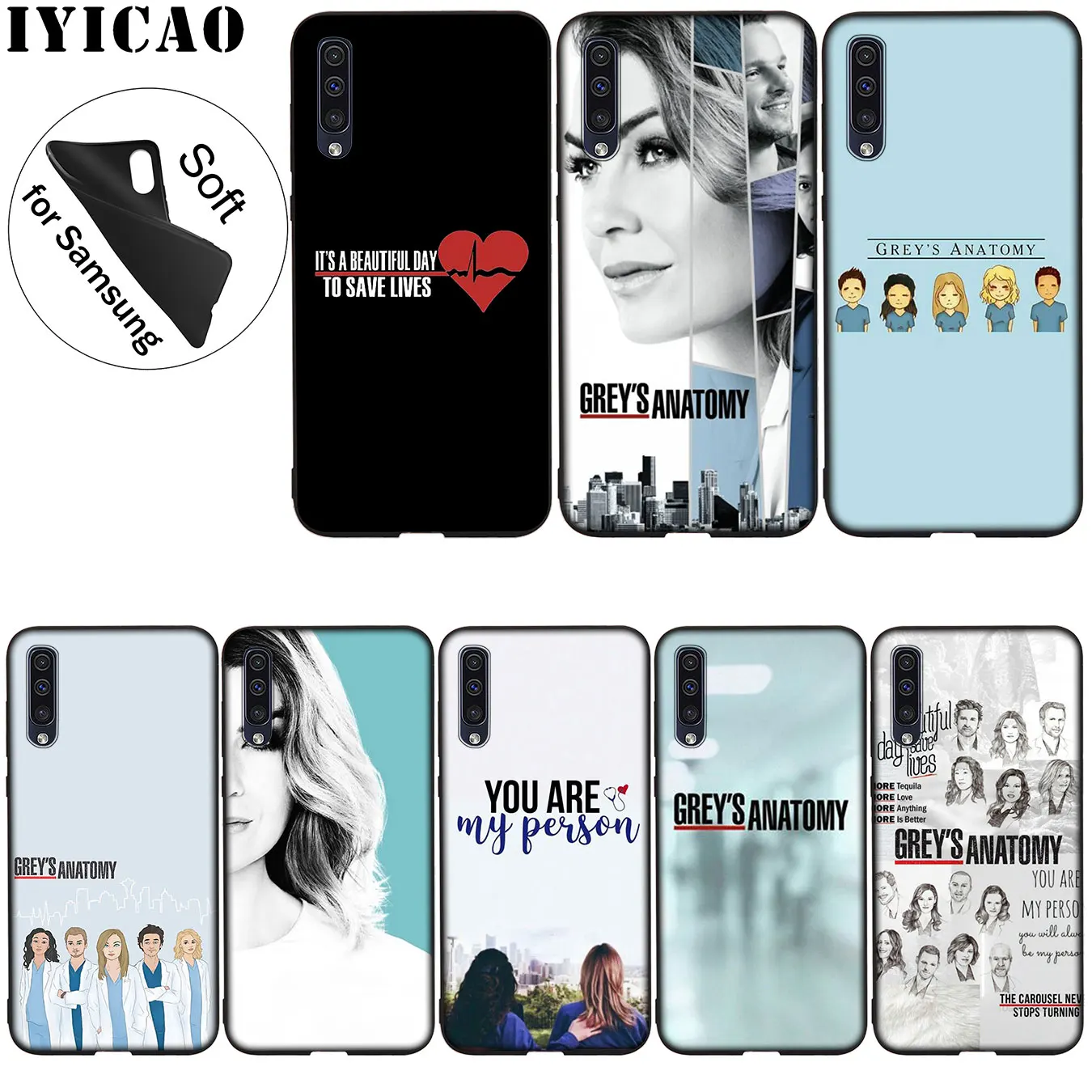 American TV Greys Anatomy Nurse doctor Pattern Soft Case for Samsung Galaxy A70 A60 A50 A40 A30 A20 A10 A50S A40S A30S A20E A10S |