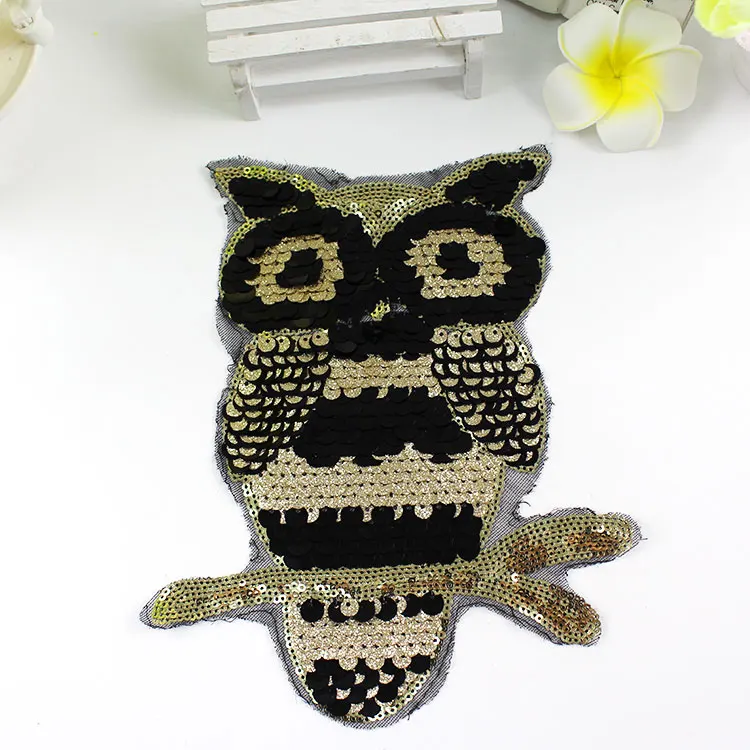 owl sequined embroidered patch applique dress accessories home decoration | Дом и сад