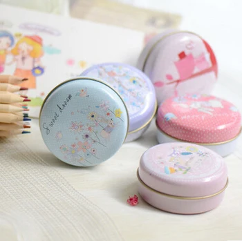 

New Arrival! 12pcs/lot Graffiti Cute Owl Cartoon Design Girl Mini Tin Round Storage Pill Box Sundries Case Jewelry or Sewing Box