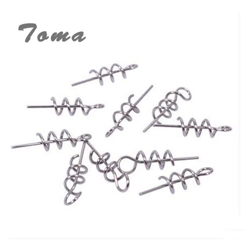 TOMA 100 шт. рыболовный замок, мягкие приманки, пружинный фиксированный замок, рыболовный винт, рыболовные инструменты, рыболовные снасти