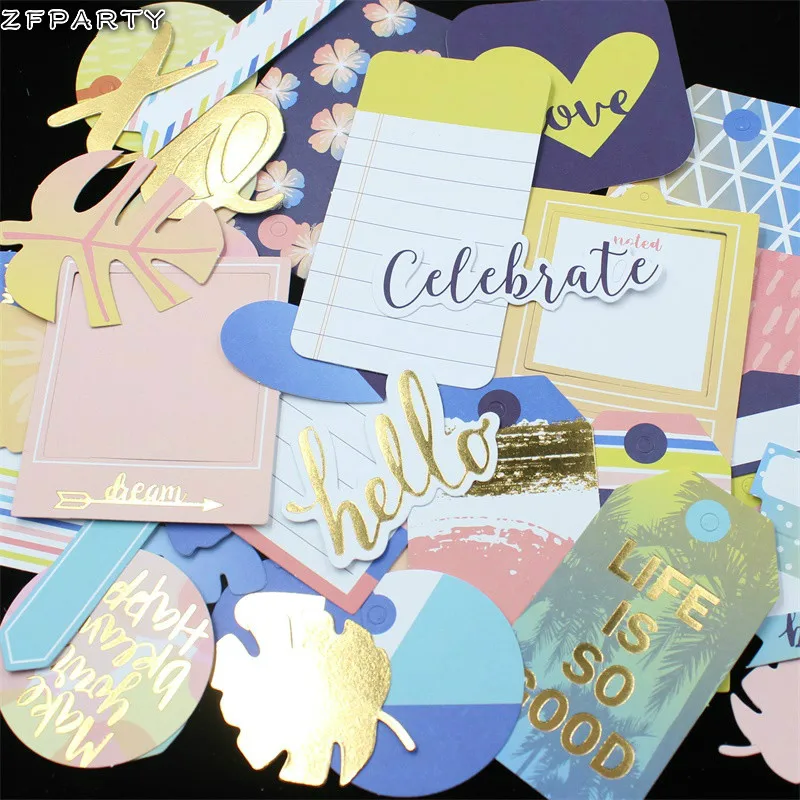 

ZFPARTY 40pc Life is so Good Cardstock Die Cuts for Scrapbooking Happy Planner/Card Making/Journaling Project