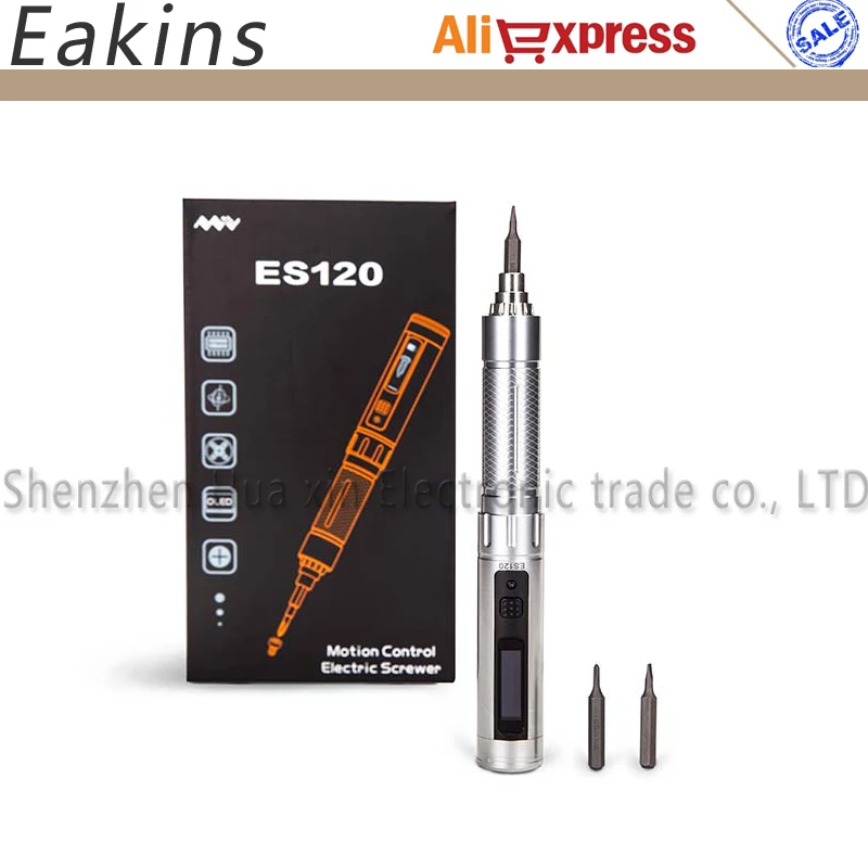 ^*Best Offers ES120 Precision Motion Control Cordless Electric Power Screwdriver with STM32 CPU 3 Axis Gyro PH00 SL2 Bits Portable Pouch
