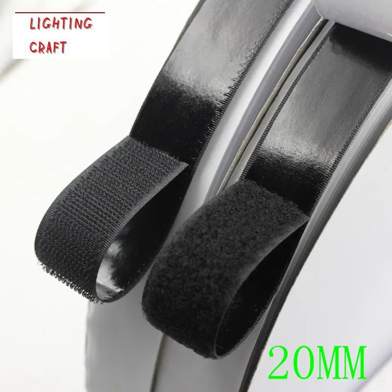 Black or White Self Adhesive Fastener Tapes Hook Loop Heavy Duty Craft