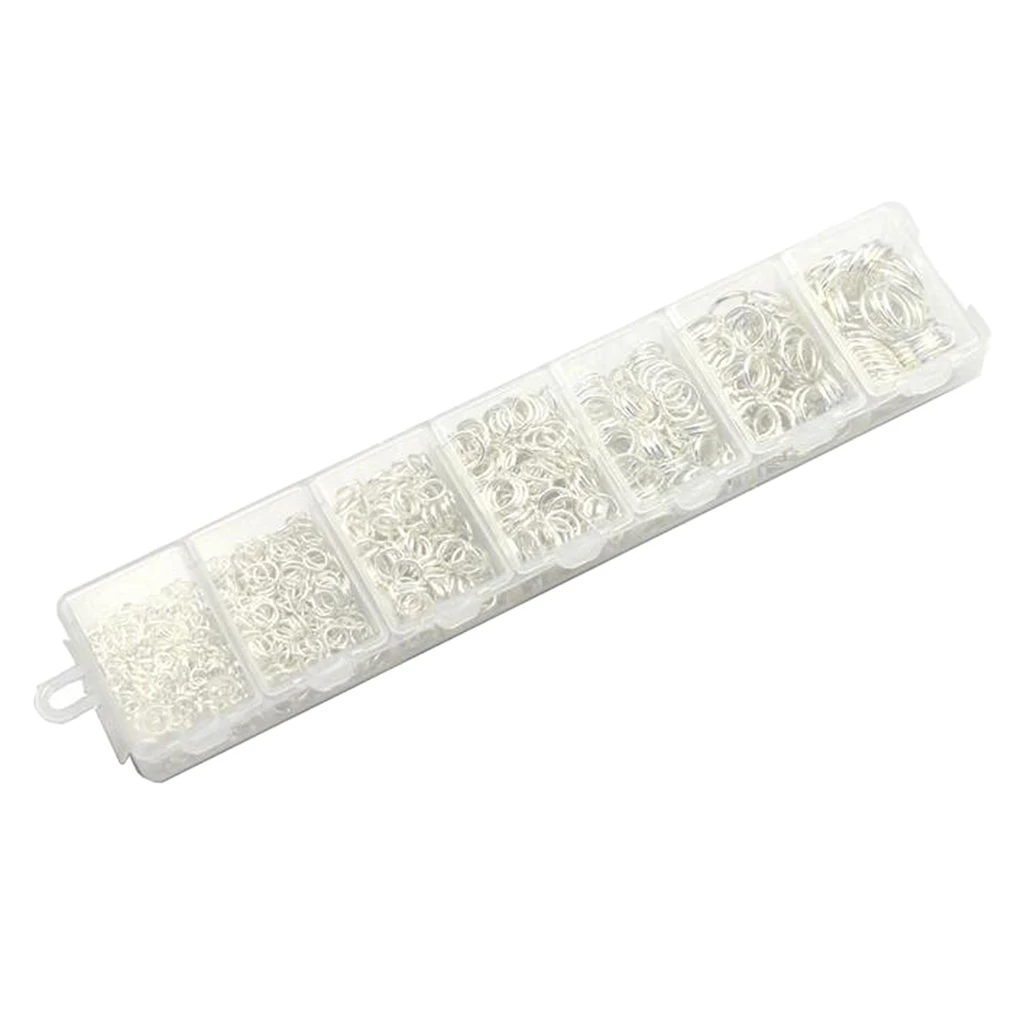 1450 Pieces 3/4/5/6/7/8/10mm DIY Jewelry Findings Single Loop Round Open Jump Rings Findings Accessories