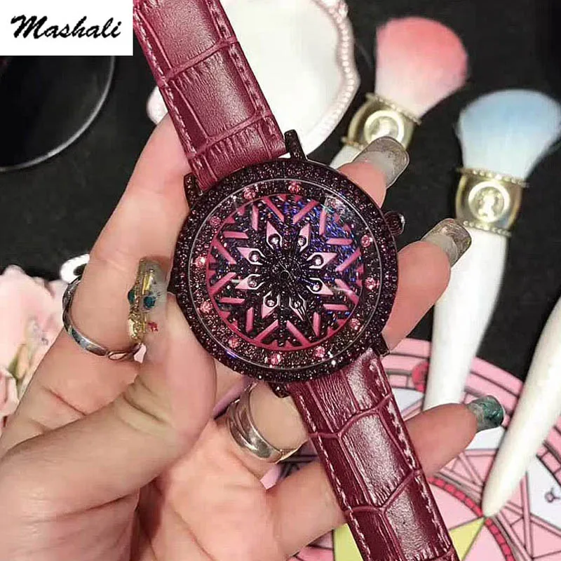Mashali Brand Fashion luxury Women Quartz Watches Lady Shining Rotation Dress watch Big Diamond Stone Clock watch relojes mujer Mashali Brand Fashion luxury Women Quartz Watches Lady Shining Rotation Dress watch Big Diamond Stone Clock watch relojes mujer