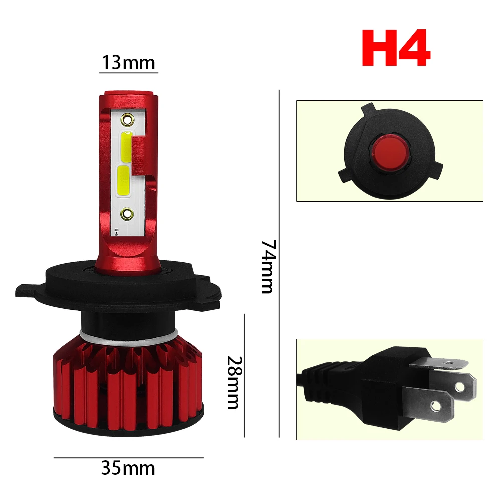 LSlight led car headlight cob bulbs h4 h7 light h8 h11 hb3 hb4 9005 9006 turbo auto lamps 6000k 55w 12v Led lampada luces para