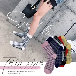 SP и город плед с рисунком Повседневное модные носки Harajuku персонаж забавный Для женщин хлопковые короткие носки весенние дышащие арт носки