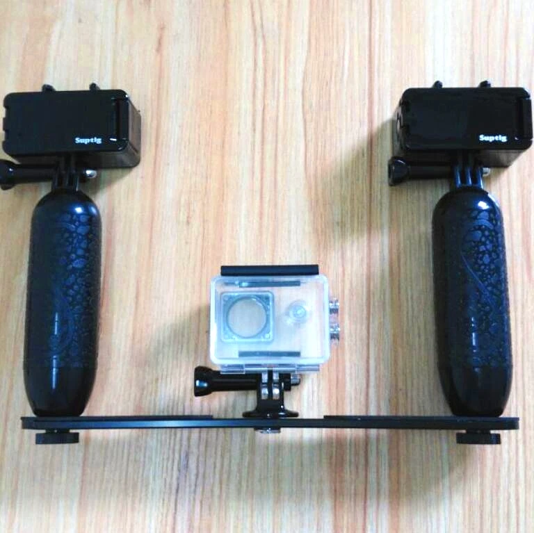 Ceny Nowy nurkowania wodoodporne światło led ręczny stenty uchwyt do GoPro Hero 5 6 7 8 Xiaomi Yi 4K Mijia sjcam SJ6 sj8 9 EKEN H9R kamery