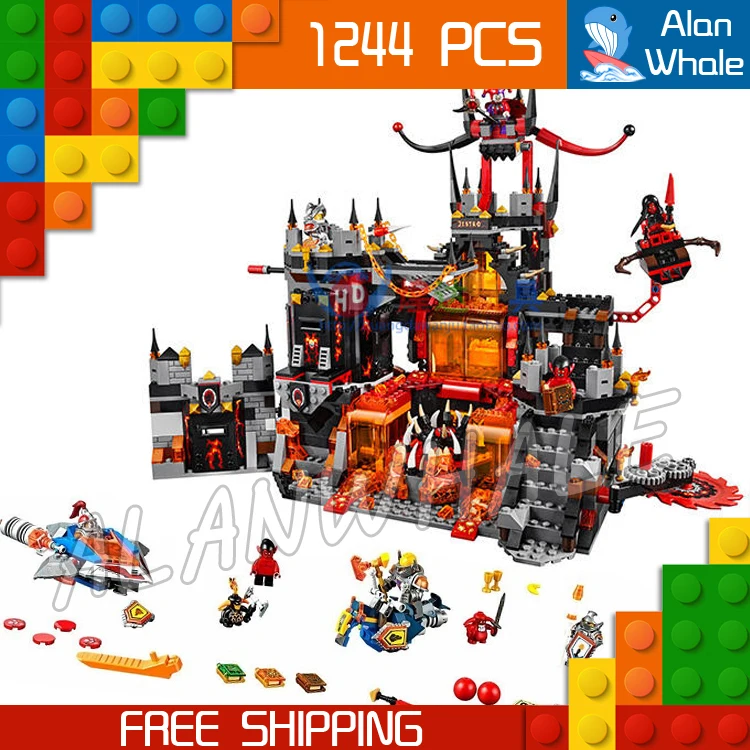 

1244pcs New 14019 Combination Knights Jestros Vulkanfestung model building blocks toys Nexus Compatible With Lego