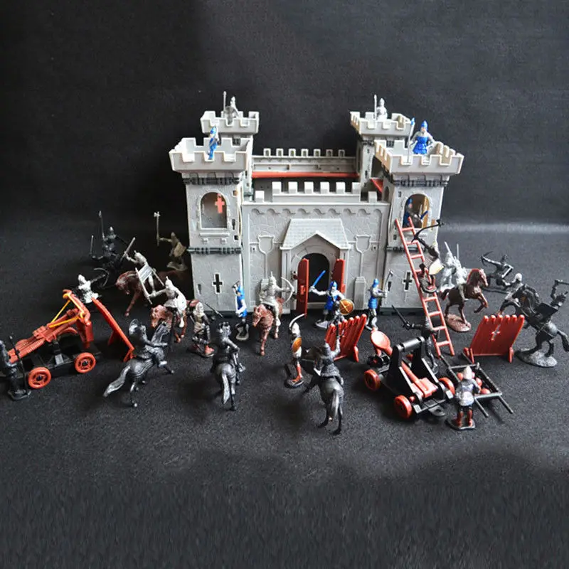 Средневековые Рыцари замок солдат, аксессуары для корректировки фигуры Набор детских игрушек истории
