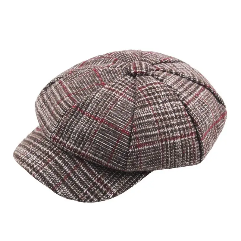 Женские винтажные шапки твид газетчик Кепка 8 панель берет кепка осень зима