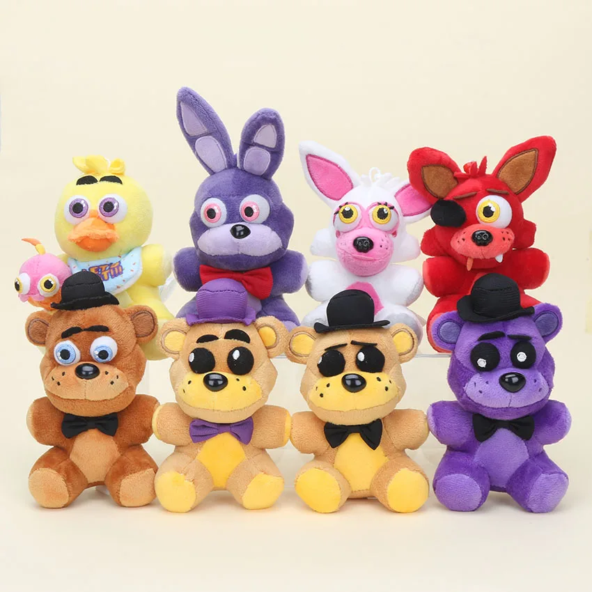 

14cm Five Nights At Freddy FNAF Freddy Fazbear Mangle Chica Bonnie Toys Plush Pendants Keychains Dolls
