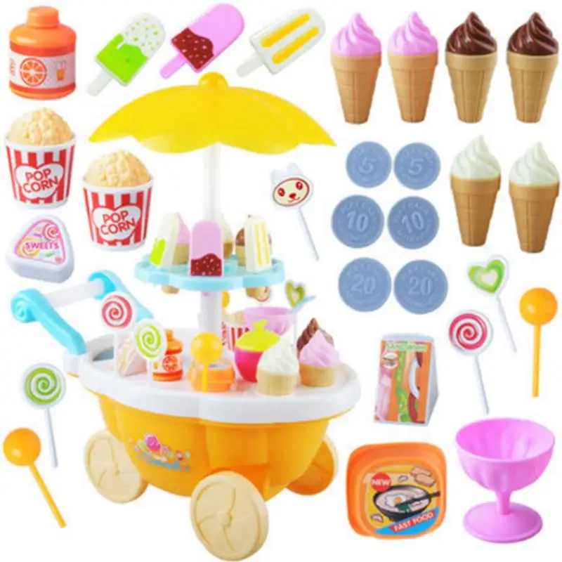 Детский Электрический сладкий тележки звук и свет магазин мороженое Конфета корзина Детская ролевая игрушка подарок