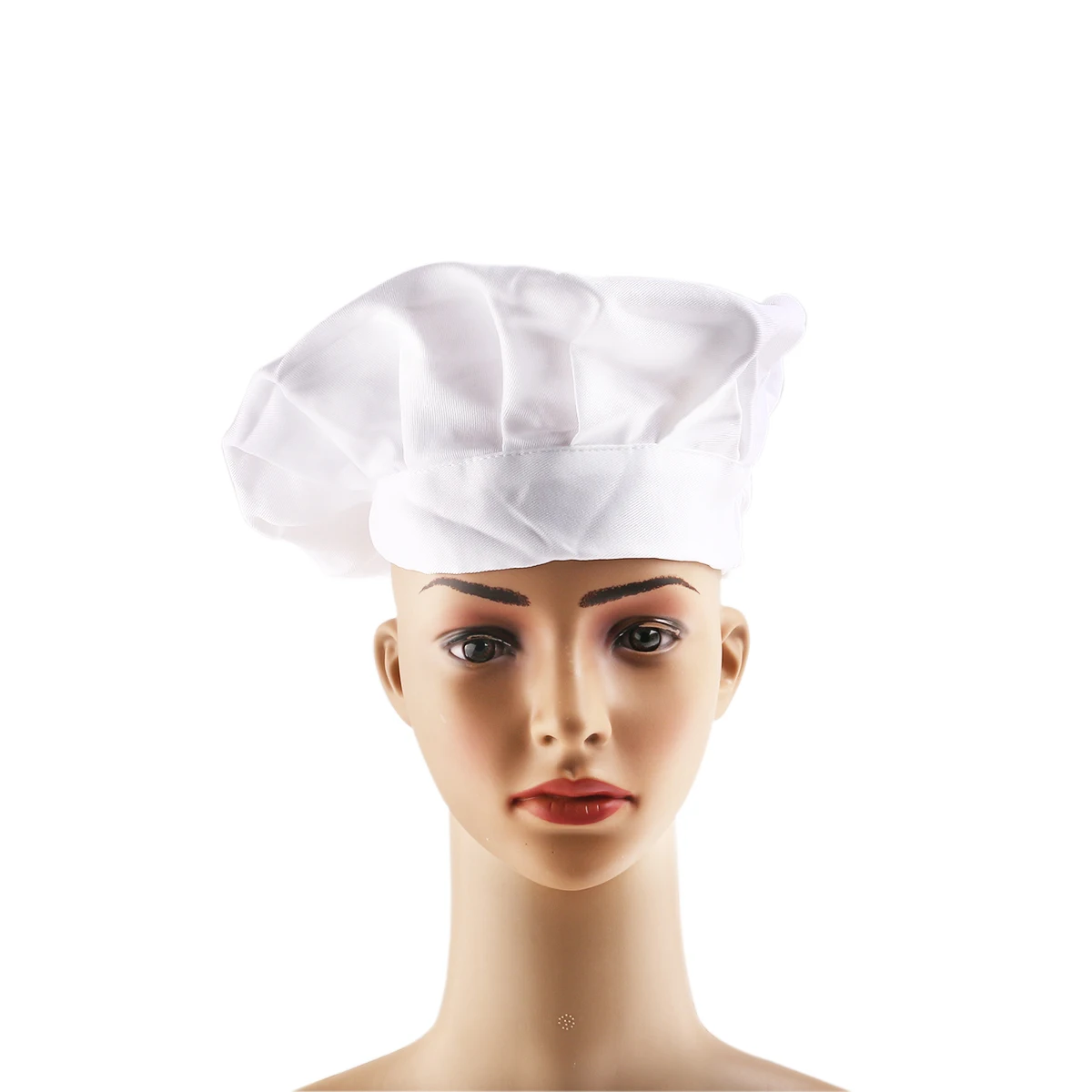 

Durable Round-top Unisex Kitchener Hat Chef Cap Cook Cap for Resturant /Party /Cooking /BBQ (White)