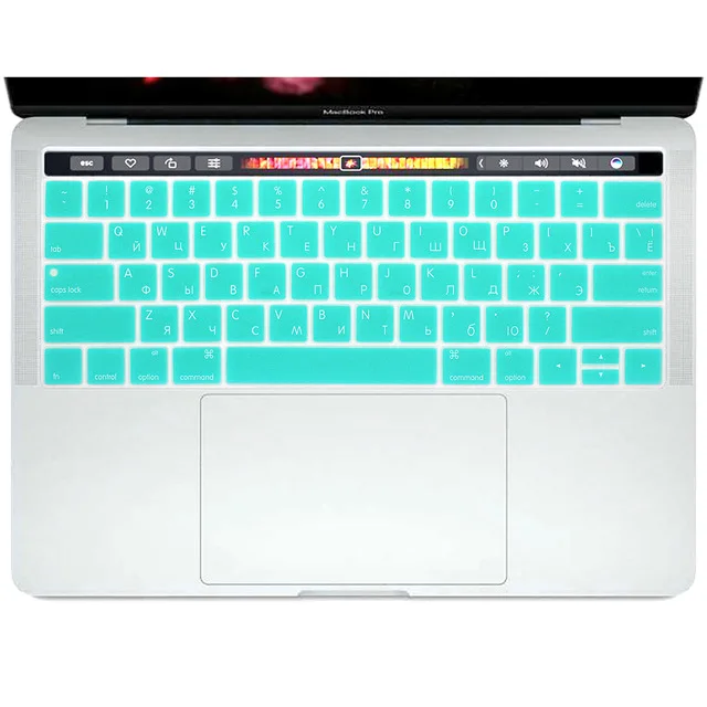 Силиконовая клавиатура для MacBook Pro 13 15 retina с сенсорной панелью A1989 A1990 и A1706 A1707 - Цвет: Skyblue