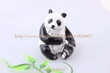 Endangered Species Panda Bear Handmade Jeweled Enameled Metal Trinket Box Panda Jewelry Box Pill Box Figurine/Pose at Ramdon