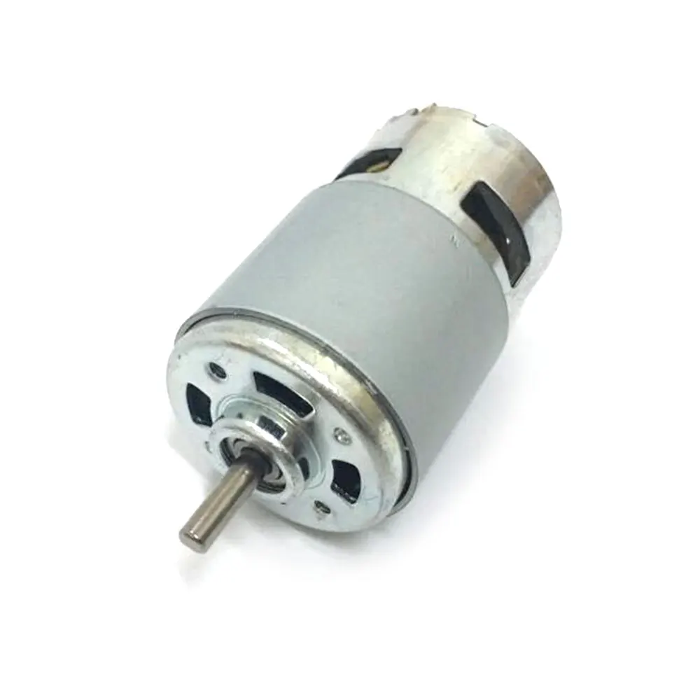 DC eléctrico 12 V 24 V 775 motor para taladro de alta velocidad gran par rodamiento de bolas herramientas eje redondo