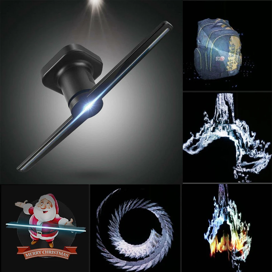 3D LED Holographic Projector Hologram Player Display Fan Unique Hologram Projector UK/US Plug Drop shipping