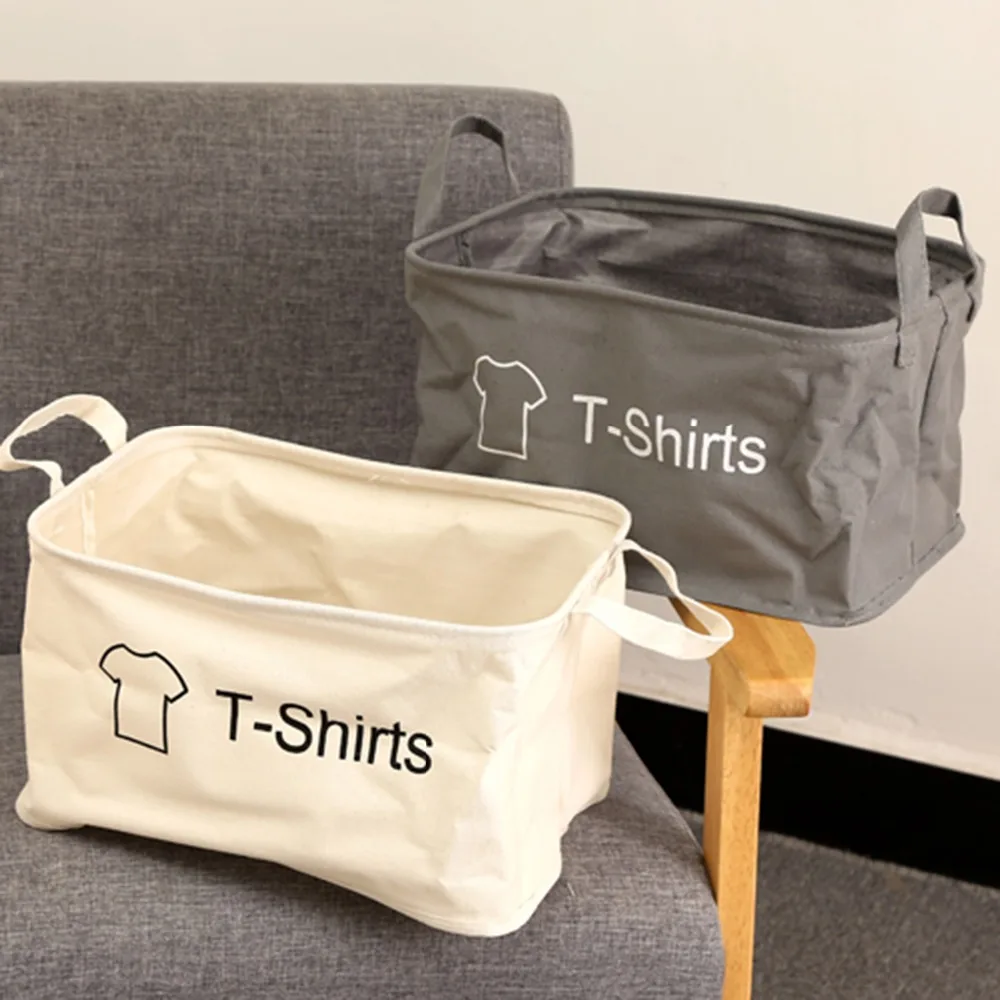 

Cheap Simple Style Waterproof Laundry Basket Dirty Clothing Bags Canvas Folding Laundry Bag Home Hamper Toy Storage Bag