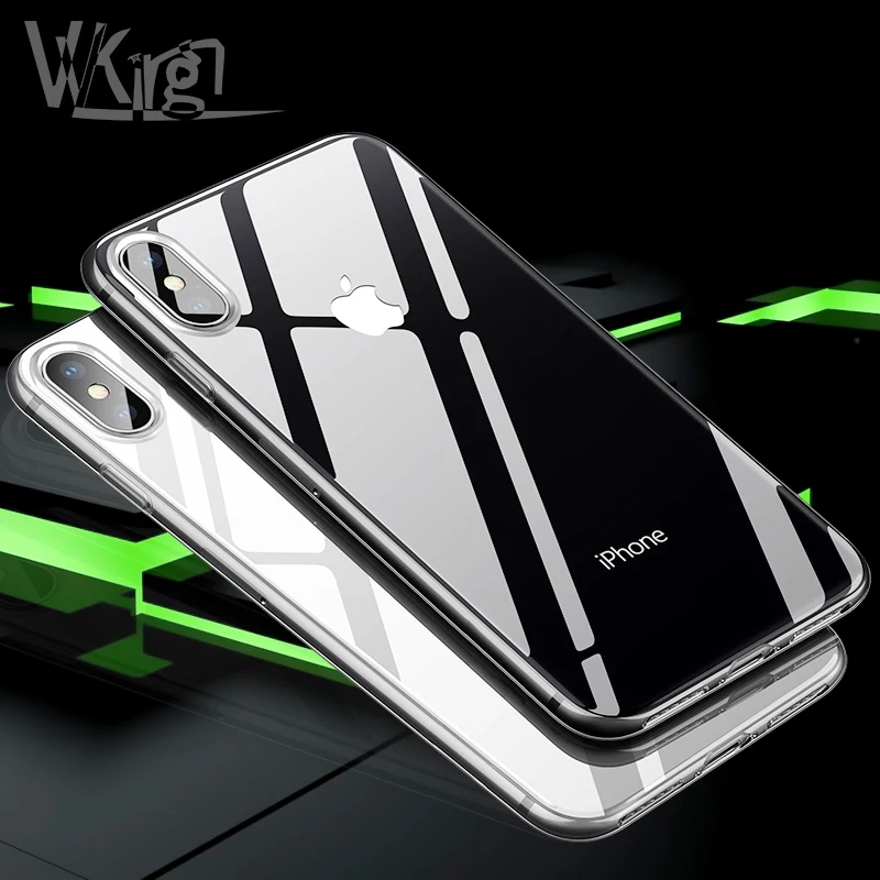 VVKing ультра тонкий мягкий прозрачный чехол из ТПУ для iPhone X Xr XS Max силиконовый 6 6s 7 8