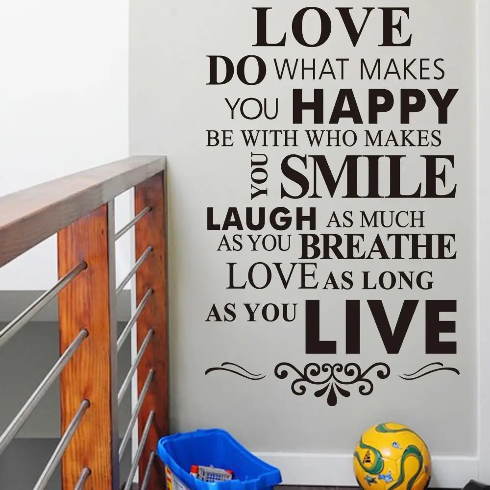 Новые креативные наклейки на стену из ПВХ с надписью Love do what making you Happy Art домашний