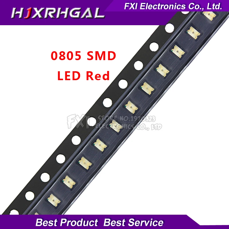 100pcs Red 0805 SMD LED light new original