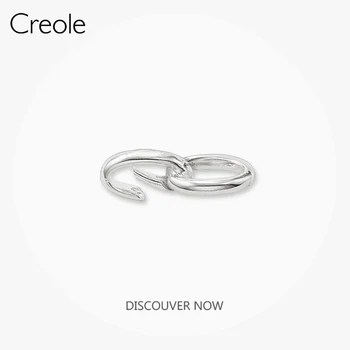 

Circle Oval Charm Carrier Element,2019 Fashion Jewelry 925 Sterling Silver Casual Click Clasp Ring Gift For Women