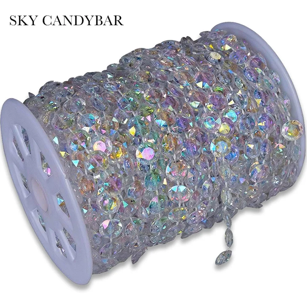 SKY CANDYBAR 30 м DIY Радужный гирлянда алмаз акриловые хрустальные бусины Strand Shimmer