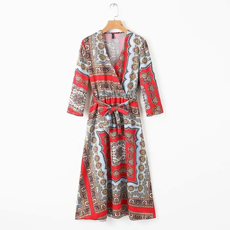 

Women popular XD50 printed - 1829 European and American fashion dress