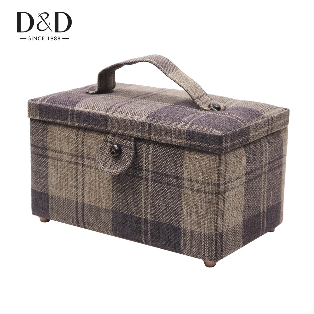 Cesta de costura 1# Organizador de cesta de costura Herramienta de costura artesanal Caja de almacenamiento de tela para el hogar con bandeja extra/íble para uso dom/éstico 3 hermosos colores