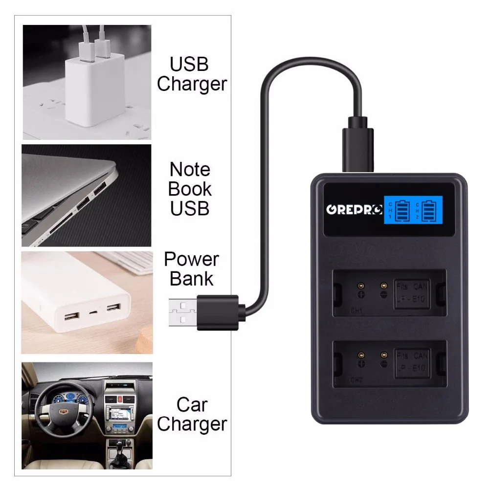 2pcs SJ4000 Batteries Sjcam Battery+LCD Dual USB Charger for SJCAM Sj 4000 SJ5000 Sj5000x SJ6000 Sj7000 Sj8000 Sj9000 Wifi M10
