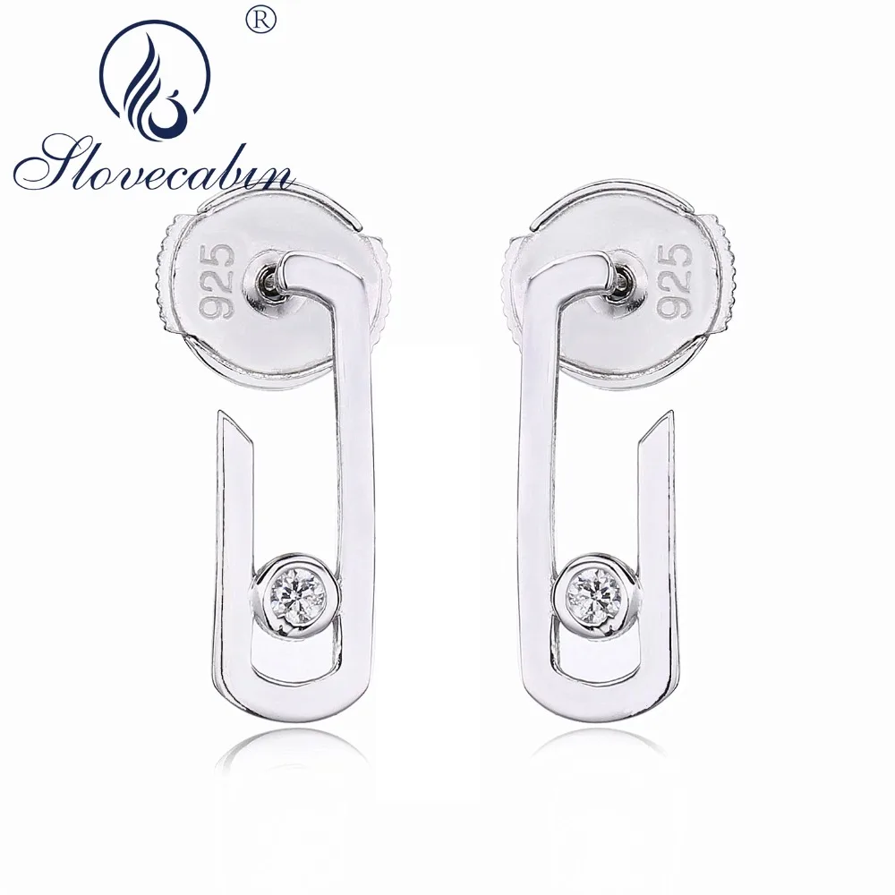 

Slovecabin Compatible With European Jewelry Vintage 925 Sterling Silver Move Addiction Stud Earrings For Women Best Party Gift