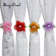 MagiDeal Organdy цветы занавес s драпировка холдбаки застежка для занавески галстук сзади-4 цвета