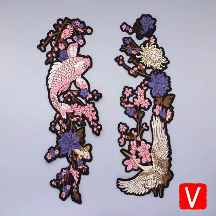 

VIPOINT embroidery big fish patches bird patches badges applique patches for clothing DX-134