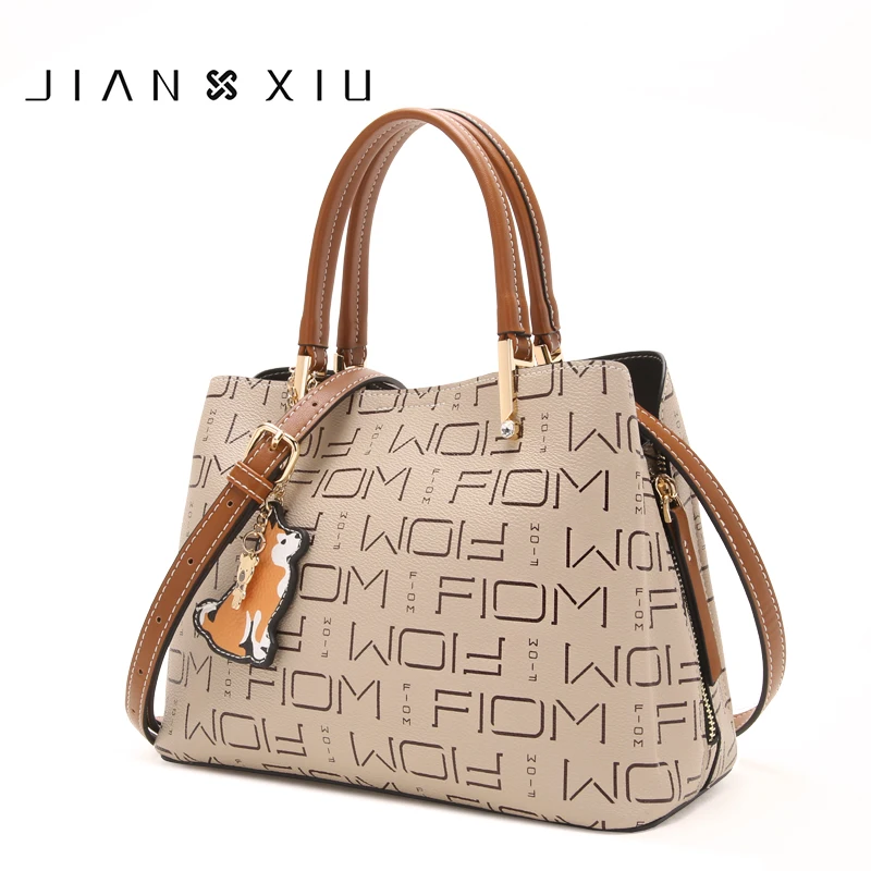 

JIANXIU Brand Women Pu Leather Handbag Female Luxury Top-hand Tote Bag Letter Printing Design 2018 New Shoulder Messenger Bags