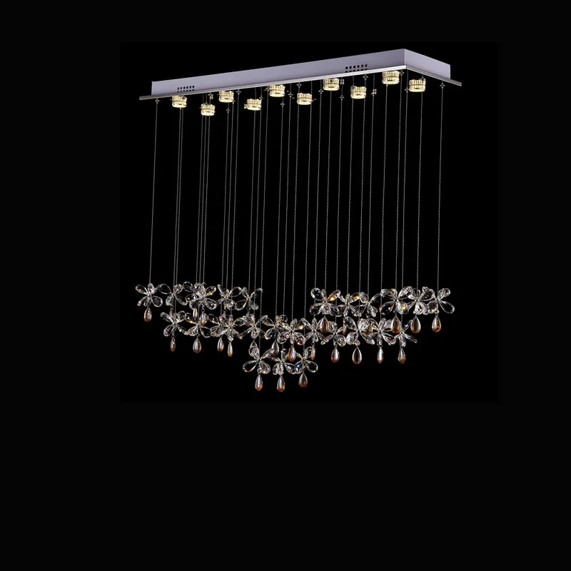 

Rectangular Curtain Wave Lustre Led Crystal Chandelier Light Fixture Home Lighting Kitchen Room Lamp 100% Crystal Pending