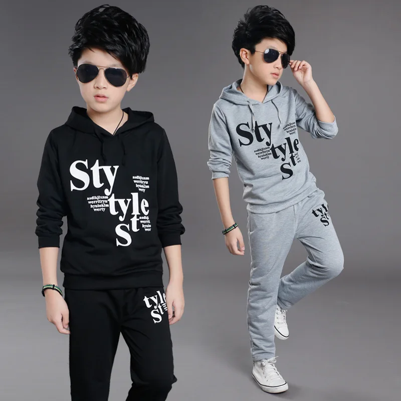 

New Autumn Children's Kids Teenagers Boys Clothes Sets School Casual Sports Sweatshirt Hoodies+Pants Suit Set Tracksuit For Boys