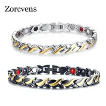 ZORCVENS Модный магнитный браслет для здоровья для женщин, нержавеющая сталь, магнит, германий, забота, браслет, ручная цепочка