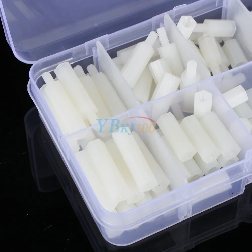 

M3 Hex Spacer Nylon Screws/Nuts/Washers Assortment Standoff Kit Stand Off Box Set Helper High Quality 150pcs/lot