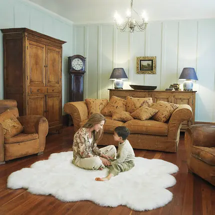 Роскошный цвет слоновой кости натуральный настоящий ковер из овчины ручной работы современный шерстяной коврик дизайн в скандинавском стиле прикроватный