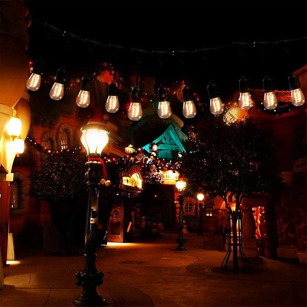 Waterproof 5M 10M E27 Bulbs LED String Lights Indoor Outdoor Commercial Grade Street Garden Backyard Patio Holiday String Light
