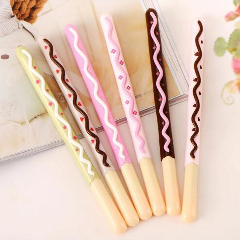 

1pcs/lot New Sweet Bow Biscuit design Gel Pen 0.5mm Fashion Style Pen Stationery office material School supplies