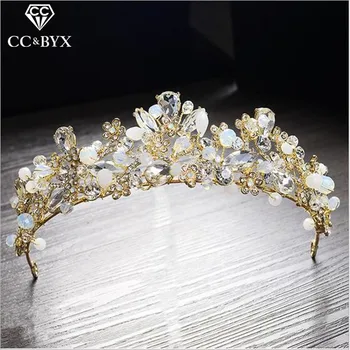 

CC Crowns Tiaras Hairbands Wedding Hair Accessories For Women Party Bride Luxury Crystal Bridal Crown Engagement Jewelry HG276