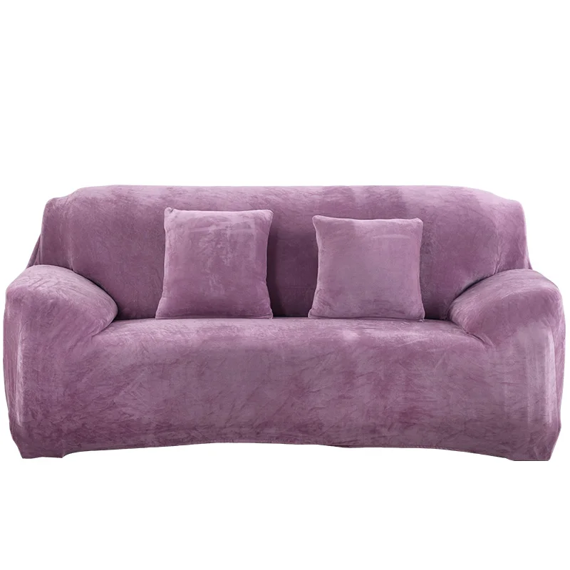 Толстые плюшевые бархатные диван Чехол универсальный эластичный диван slicover секционные диванные покрывала для кресло на двоих 1/2/3/4 сиденья - Цвет: light purple