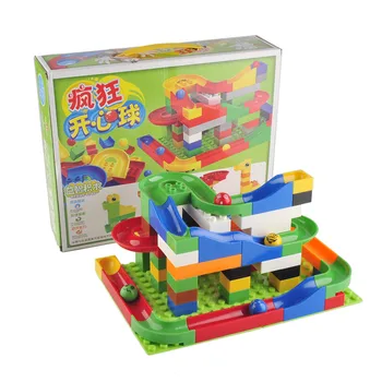 

1set 3 styles Educational DIY Construction Marble Race Run Maze Balls Track Building Blocks Colorful Block Children Kids Toys