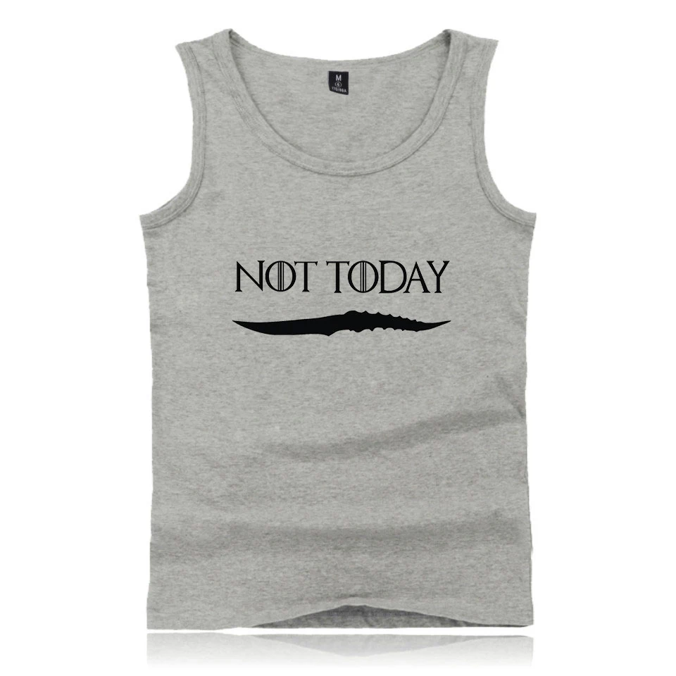 Топ на бретелях «Игры престолов» Ария Старк Not Today 2019, Стильная майка без рукавов, Мужская модная повседневная Летняя майка для бодибилдинга