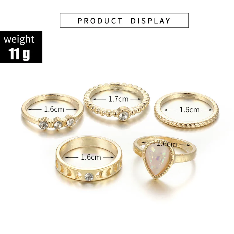 10 шт./Партия набор колец в богемном стиле для женщин, винтажные очаровательные кольца на палец с кристаллами, пляжные вечерние кольца на кончик пальца, ювелирные изделия, подарок