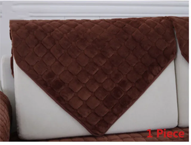 Плотные фланелевые диванные подушки, Европейский современный диван-чехол, модный плюшевый диван-полотенце, однотонный плед, диванные чехлы, противоскользящие мягкие чехлы для дивана - Цвет: brown  1pcs