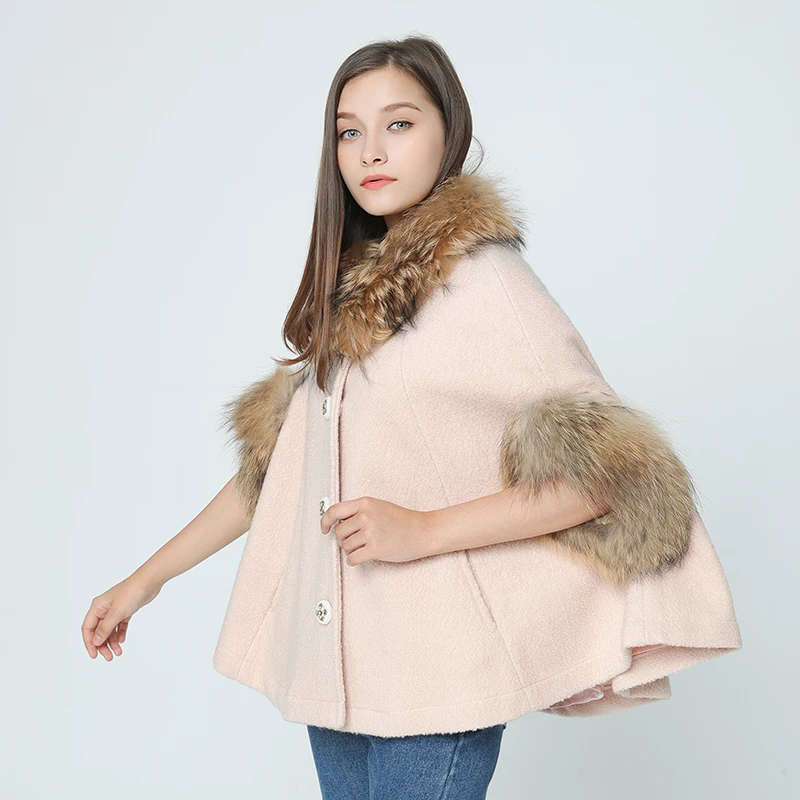OFTBUY новая осенне-зимняя куртка женская парка с натуральным мехом енота меховой воротник плащ шерсть шерстяное пальто