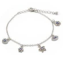 Счастливый глаз звезда сердце браслет с шармами цветами сглаза кулон браслет для женщин Девушка ювелирные изделия EY160